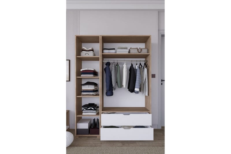 Nordhs Garderobsskåp 130x183 cm - Valnöt - Förvaring - Skåp - Garderobsskåp