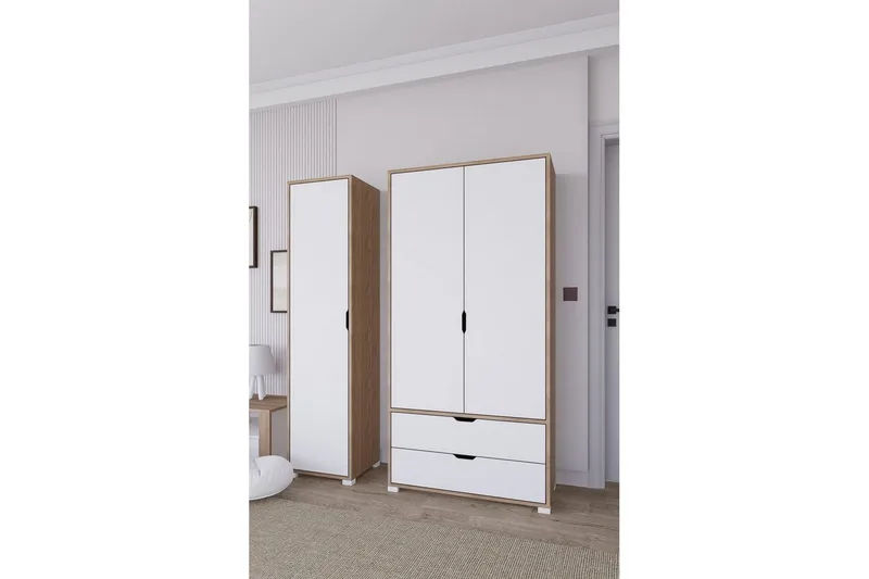 Nordhs Garderobsskåp 130x183 cm - Valnöt - Förvaring - Skåp - Garderobsskåp