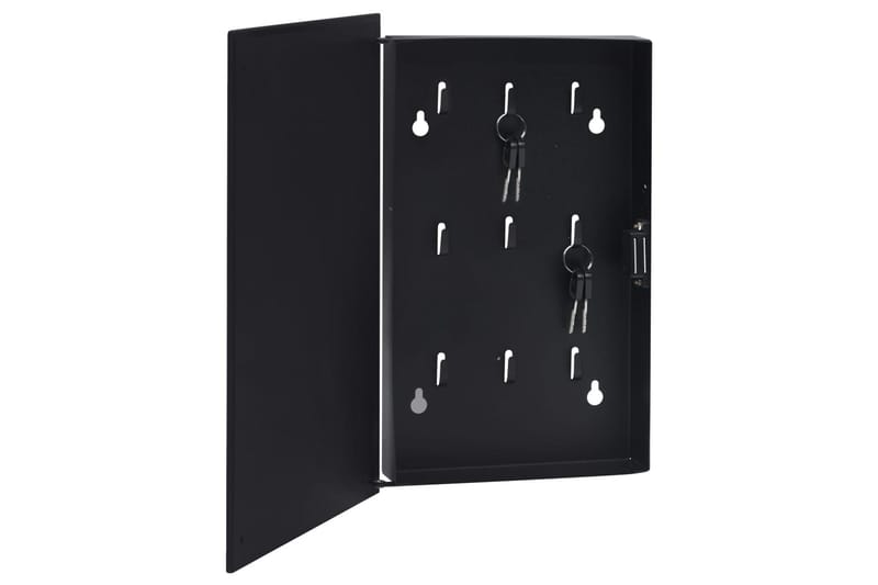 Nyckelskåp med magnetisk tavla svart 30x20x5,5 cm - Svart - Nyckelskåp - Skåp