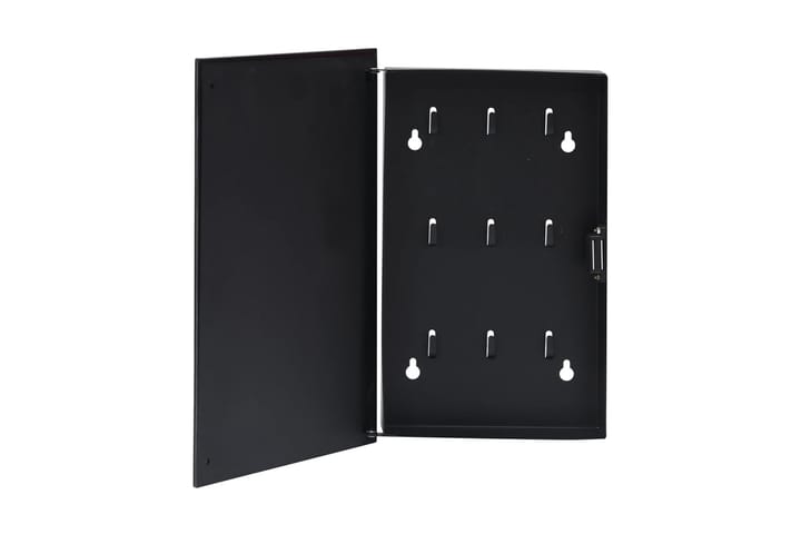 Nyckelskåp med magnetisk tavla svart 30x20x5,5 cm - Nyckelskåp - Skåp