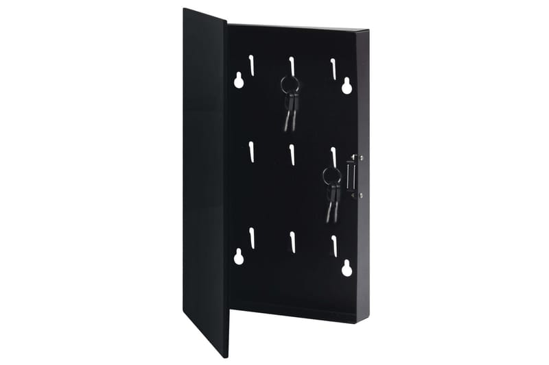 Nyckelskåp med magnetisk tavla svart 30x20x5,5 cm - Svart - Nyckelskåp - Skåp