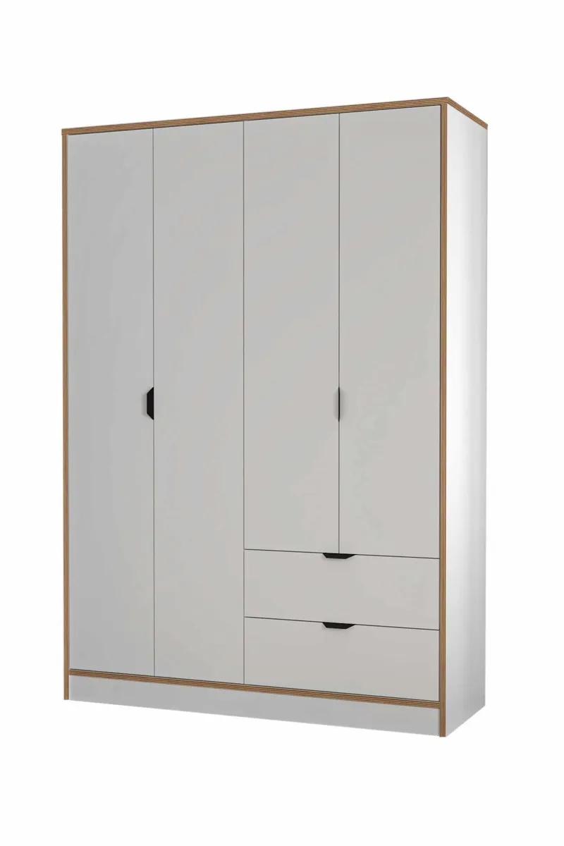 Olyros Garderob 145x182 cm - Vit - Förvaring - Skåp - Garderobsskåp