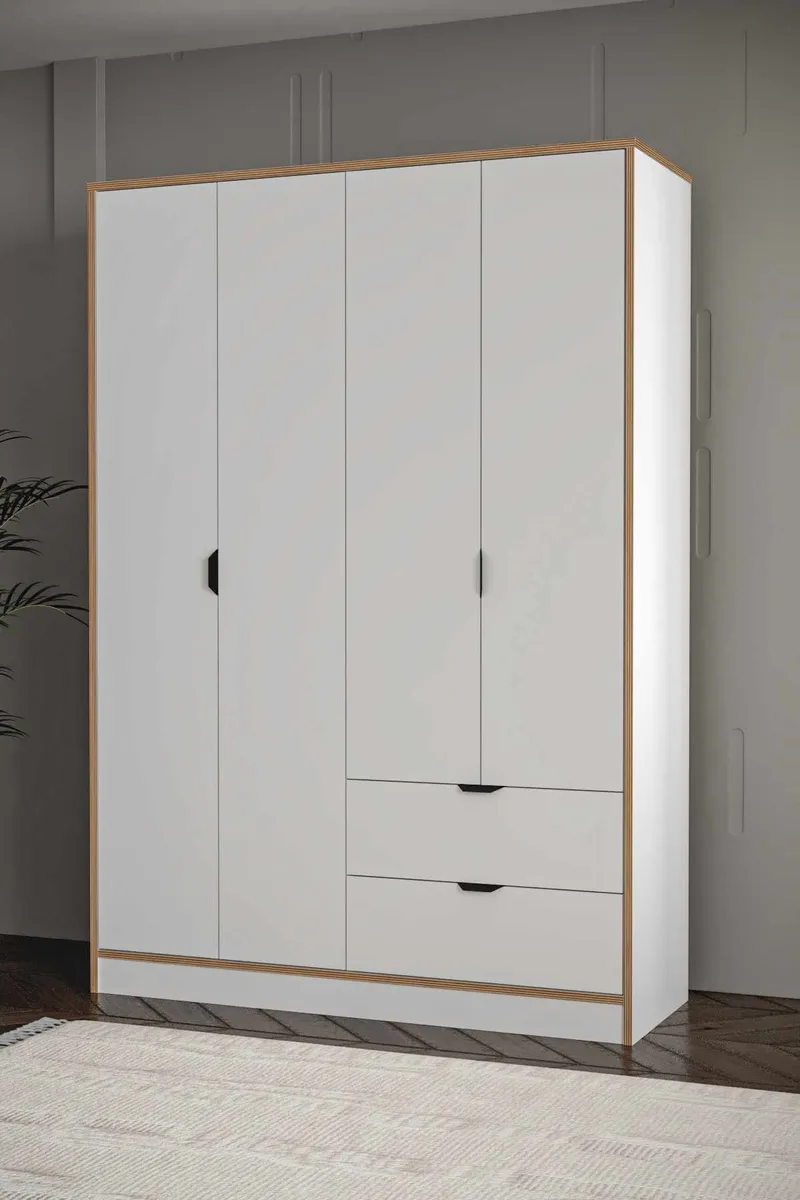 Olyros Garderob 145x182 cm - Vit - Förvaring - Skåp - Garderobsskåp