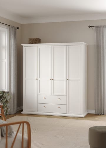 Paris Garderob med 4 dörrar och 2 lådor 181x61x201 cm - Förvaring - Skåp - Garderobsskåp