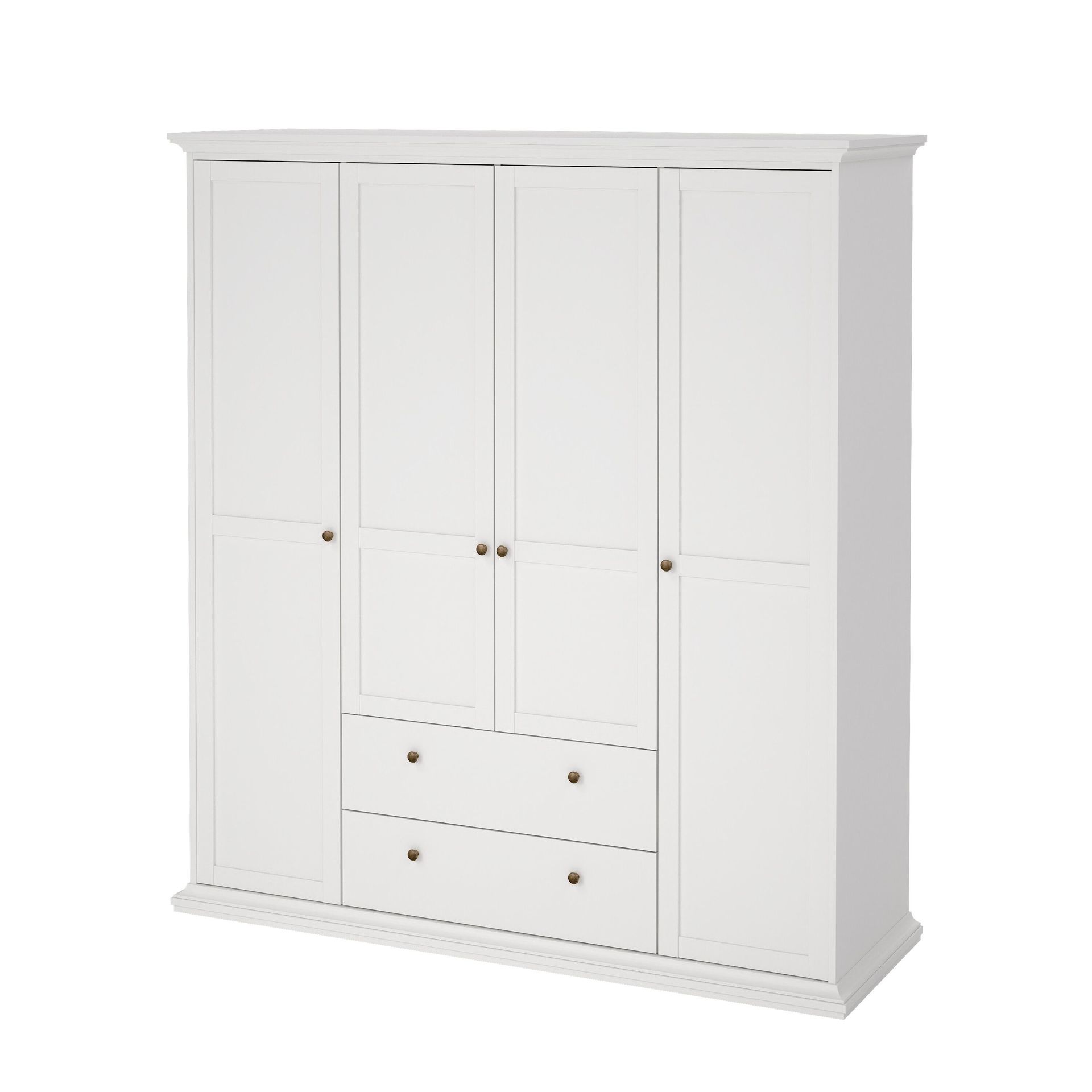 Paris Garderob med 4 d&ouml;rrar och 2 l&aring;dor 181x61x201 cm -