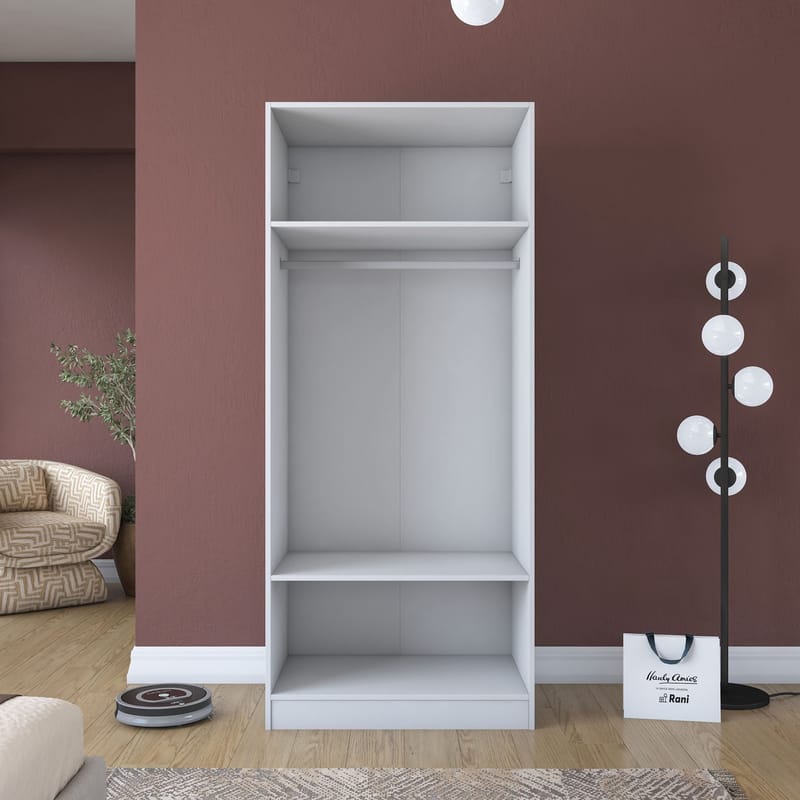 Sarnor Garderob 90x210x57,5 cm - Vit - Förvaring - Skåp - Garderobsskåp