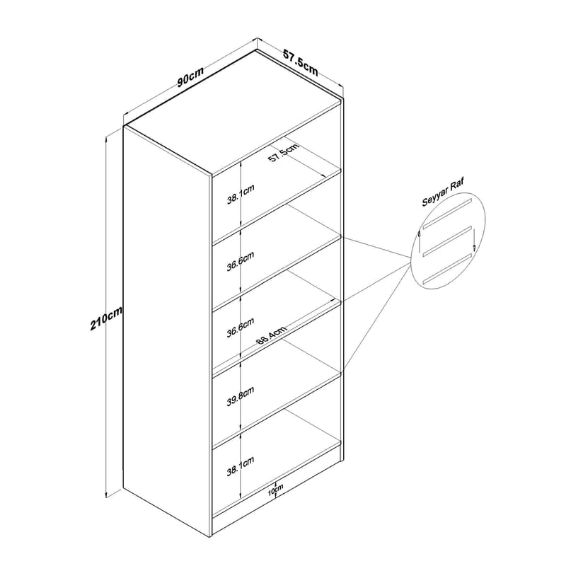 Sarnor Garderob 90x210x57,5 cm - Vit - Förvaring - Skåp - Garderobsskåp