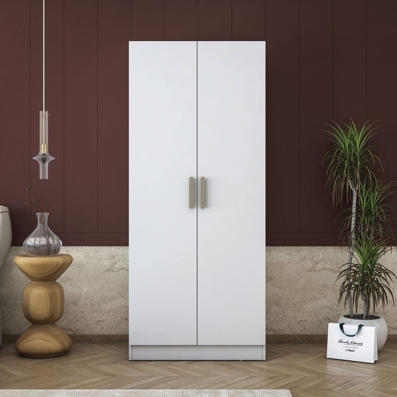 Sarnor Garderob 90x210x57,5 cm - Vit - Förvaring - Skåp - Garderobsskåp