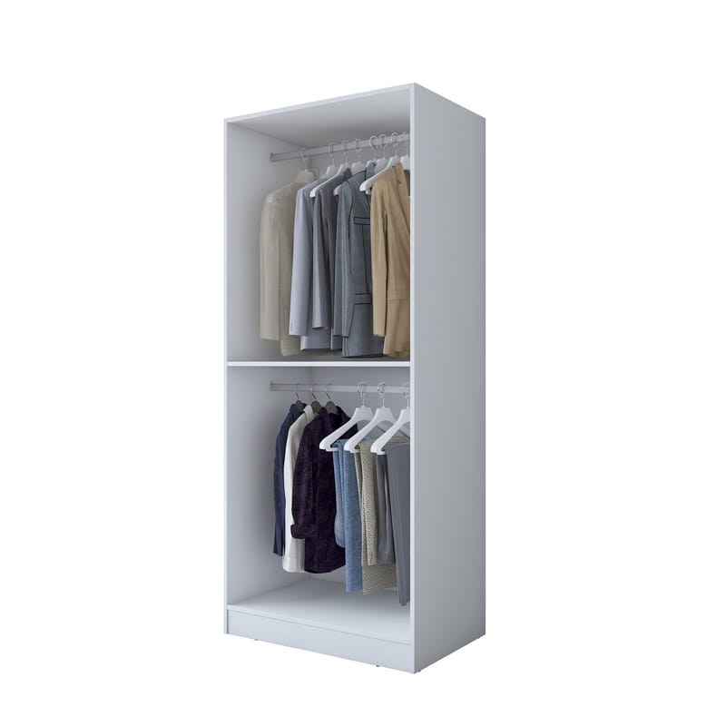 Sarnor Garderob 90x210x57,5 cm - Vit - Förvaring - Skåp - Garderobsskåp