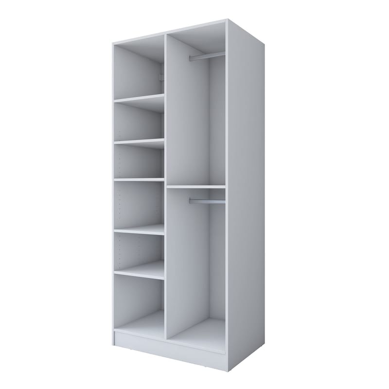 Sarnor Garderob 90x210x57,5 cm - Vit - Förvaring - Skåp - Garderobsskåp