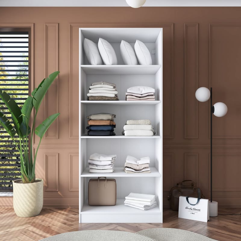 Sarnor Garderob 90x210x57,5 cm - Vit - Förvaring - Skåp - Garderobsskåp