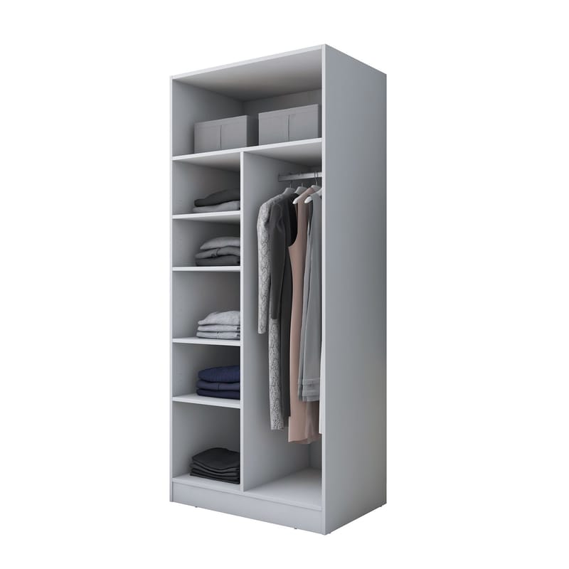Sarnor Garderob 90x210x57,5 cm - Vit - Förvaring - Skåp - Garderobsskåp