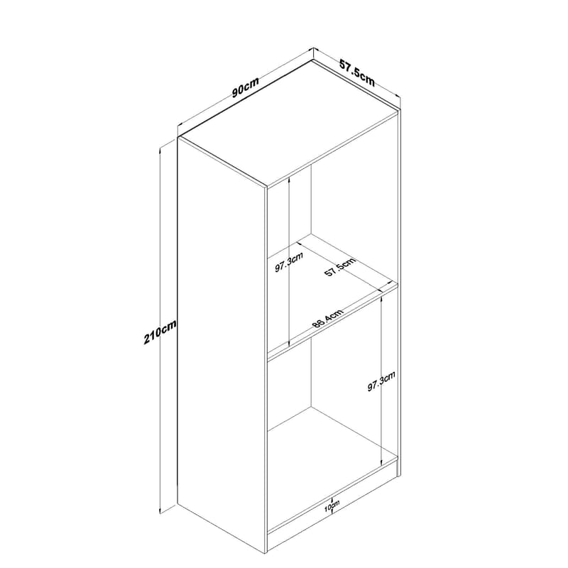 Sarnor Garderob 90x210x57,5 cm - Vit - Förvaring - Skåp - Garderobsskåp