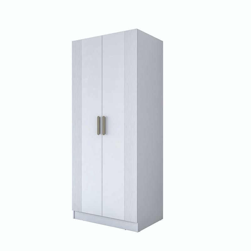 Sarnor Garderob 90x210x57,5 cm - Vit - Förvaring - Skåp - Garderobsskåp
