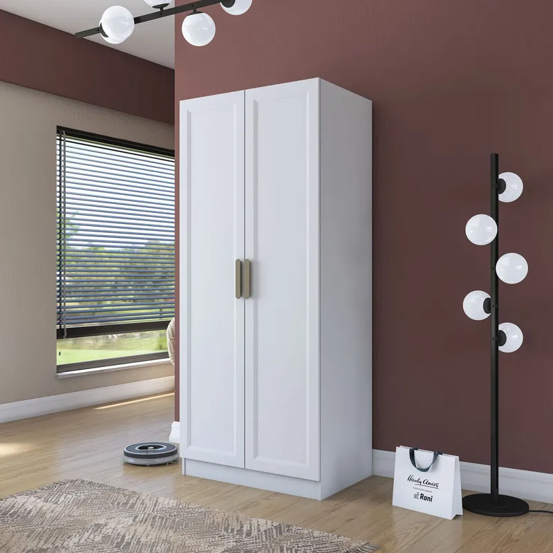 Sarnor Garderob 90x210x57,5 cm - Vit - Förvaring - Skåp - Garderobsskåp