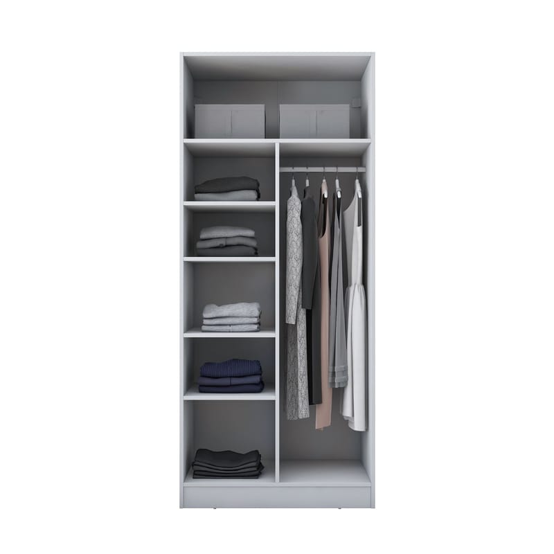 Sarnor Garderob 90x210x57,5 cm - Vit - Förvaring - Skåp - Garderobsskåp