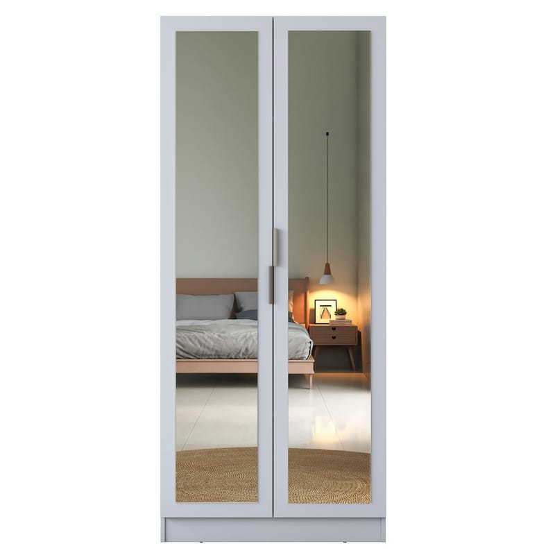 Sarnor Garderob 90x210x57,5 cm - Vit - Förvaring - Skåp - Garderobsskåp