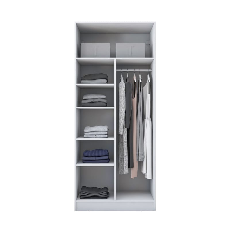 Sarnor Garderob 90x210x57,5 cm - Vit - Förvaring - Skåp - Garderobsskåp