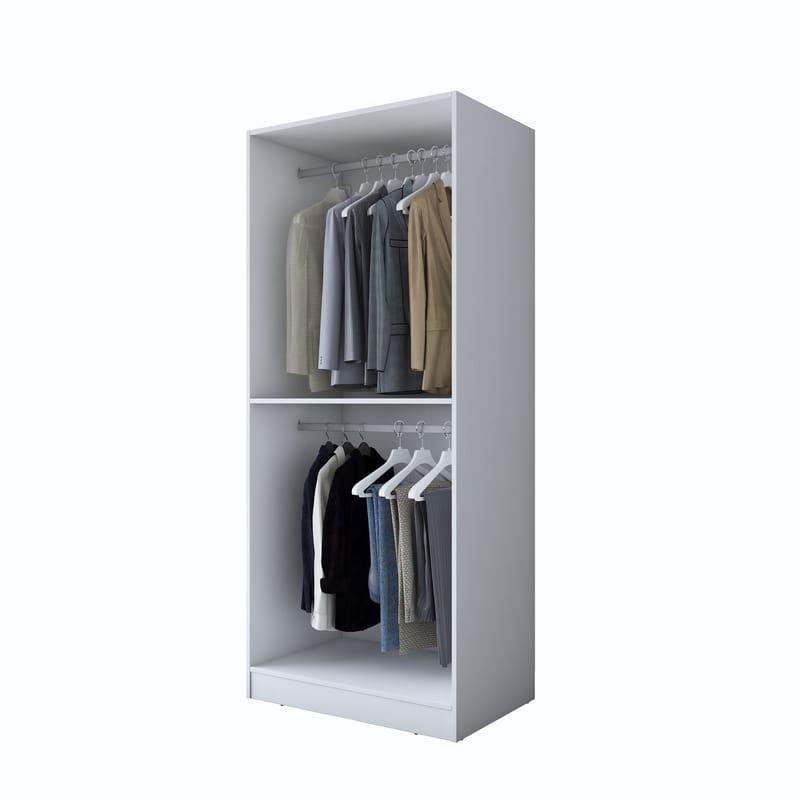 Sarnor Garderob 90x210x57,5 cm - Vit - Förvaring - Skåp - Garderobsskåp