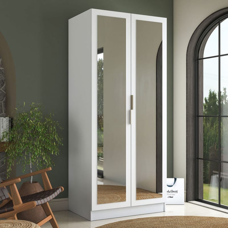 Sarnor Garderob 90x210x57,5 cm - Vit - Förvaring - Skåp - Garderobsskåp
