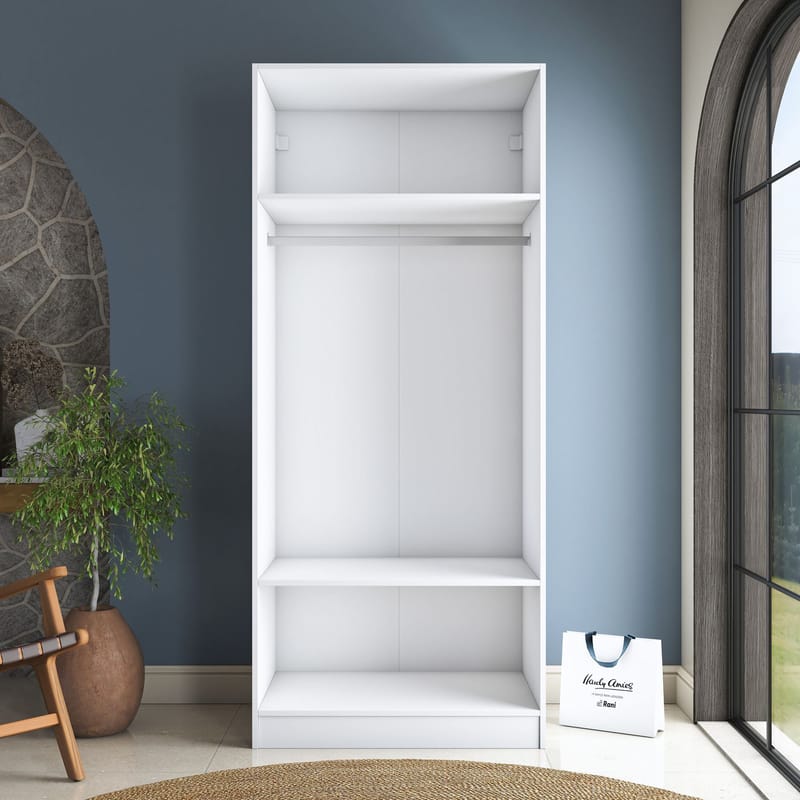 Sarnor Garderob 90x210x57,5 cm - Vit - Förvaring - Skåp - Garderobsskåp