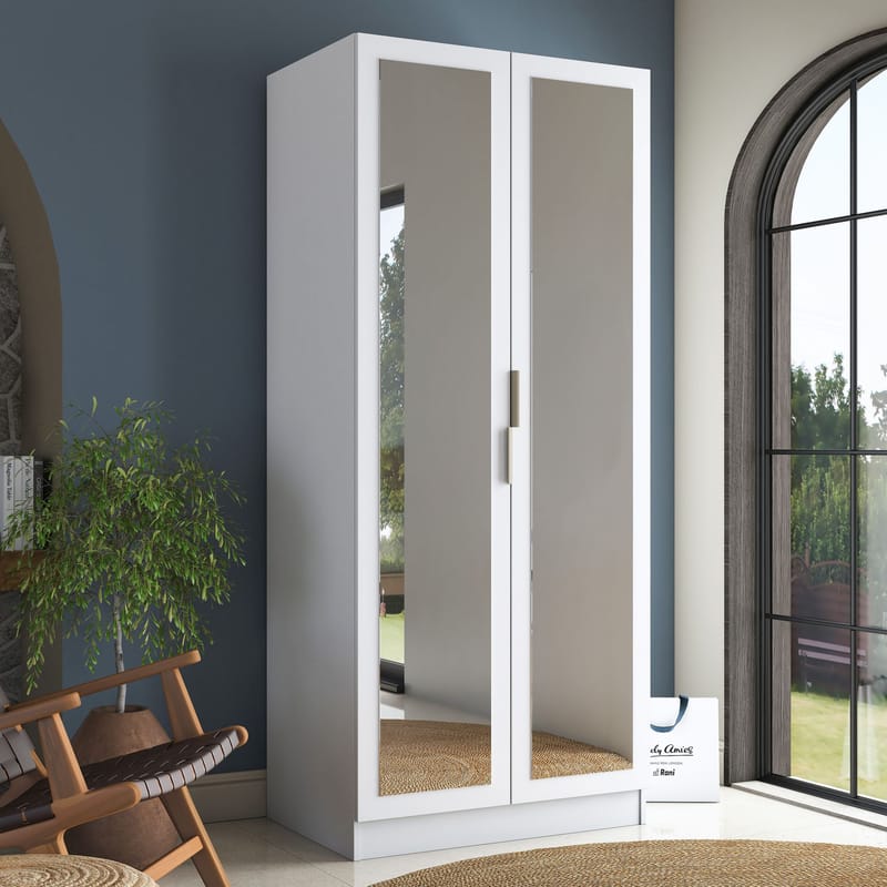 Sarnor Garderob 90x210x57,5 cm - Vit - Förvaring - Skåp - Garderobsskåp