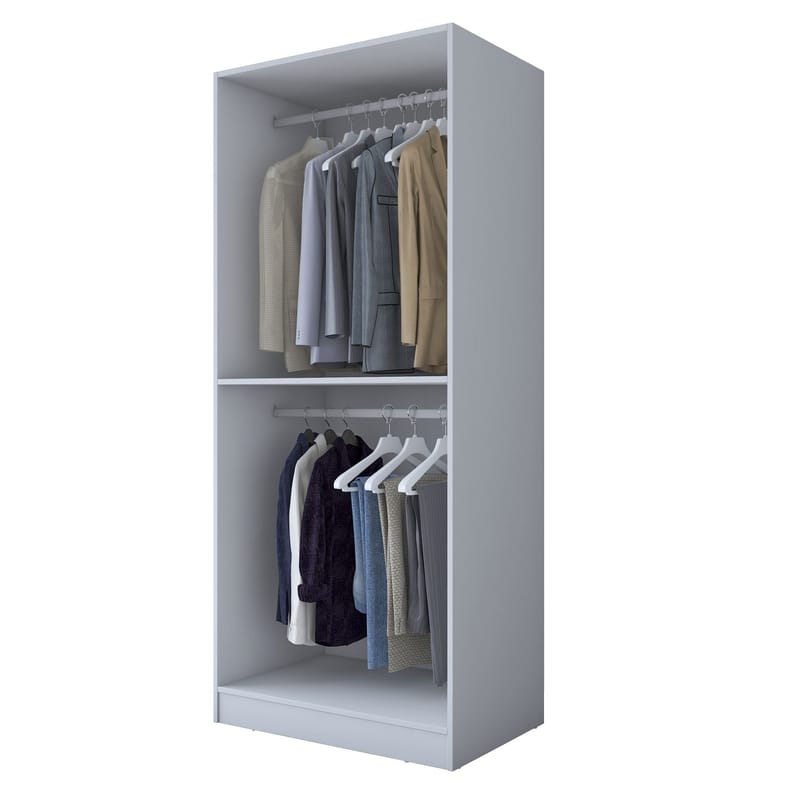 Sarnor Garderob 90x210x57,5 cm - Vit - Förvaring - Skåp - Garderobsskåp
