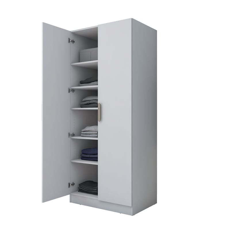 Sarnor Garderob 90x210x57,5 cm - Vit - Förvaring - Skåp - Garderobsskåp