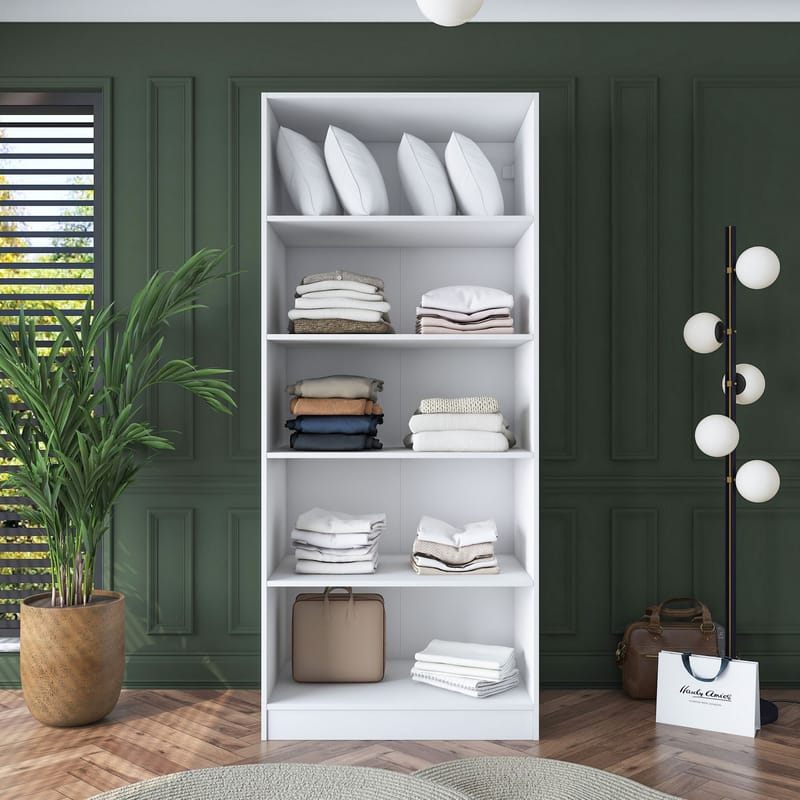 Sarnor Garderob 90x210x57,5 cm - Vit - Förvaring - Skåp - Garderobsskåp