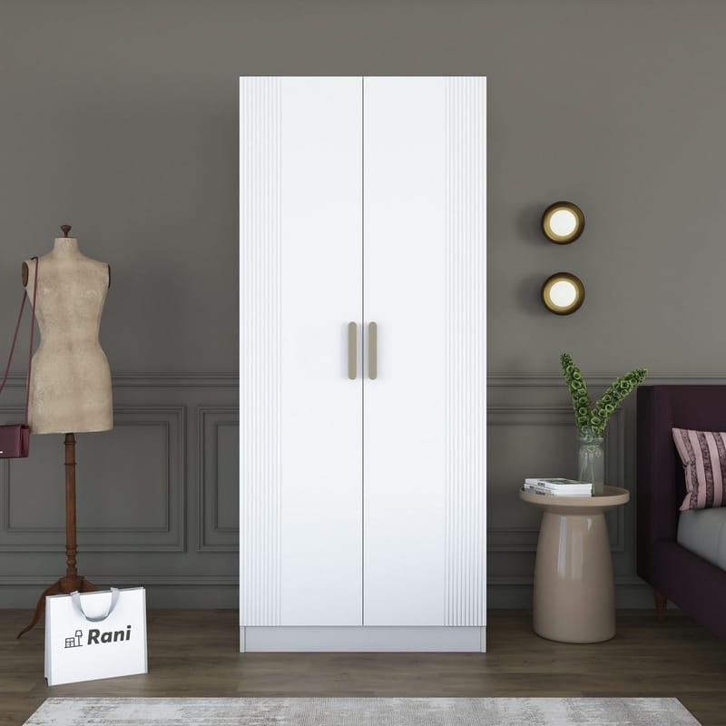 Sarnor Garderob 90x210x57,5 cm - Vit - Förvaring - Skåp - Garderobsskåp