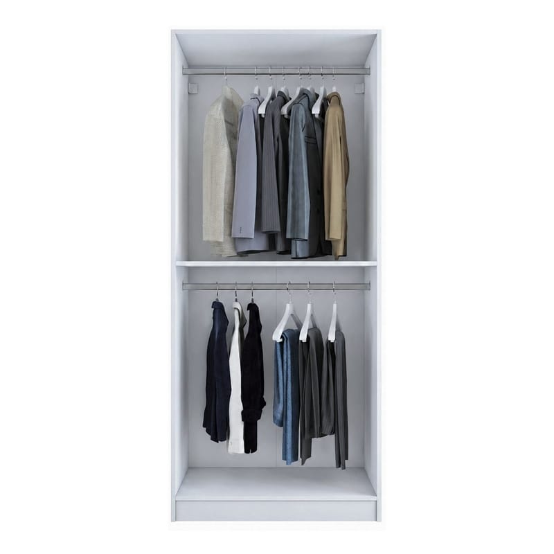 Sarnor Garderob 90x210x57,5 cm - Vit - Förvaring - Skåp - Garderobsskåp
