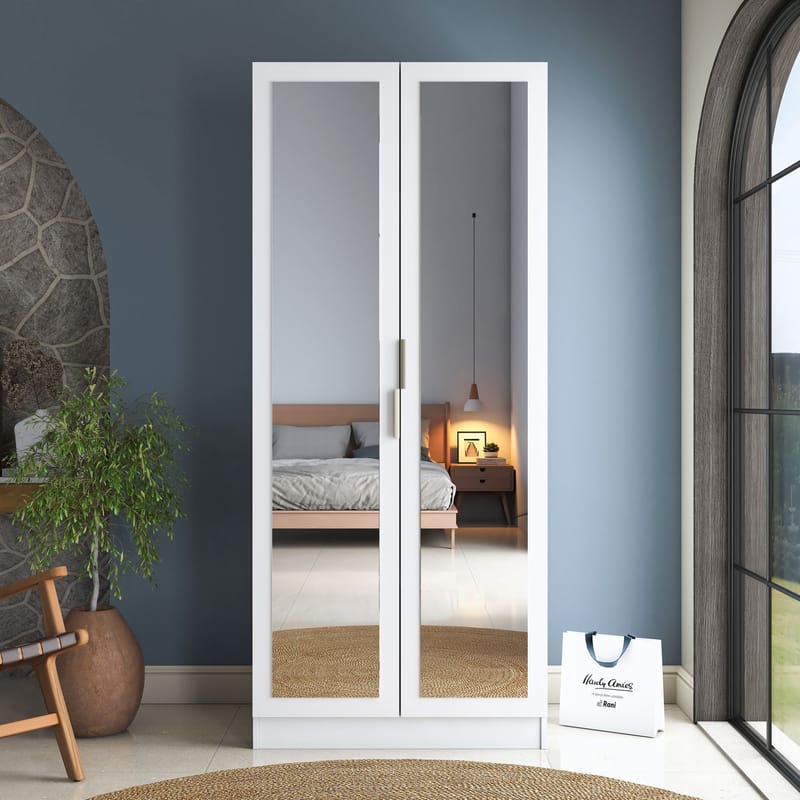 Sarnor Garderob 90x210x57,5 cm - Vit - Förvaring - Skåp - Garderobsskåp