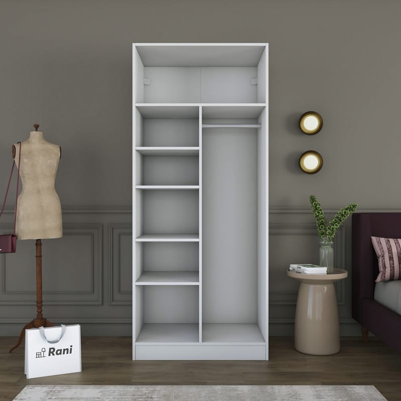 Sarnor Garderob 90x210x57,5 cm - Vit - Förvaring - Skåp - Garderobsskåp