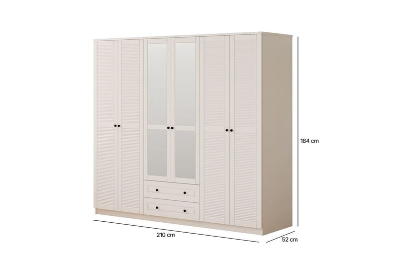 Savon Garderobsskåp 210x184 cm - Matt Vit - Förvaring - Skåp - Garderobsskåp