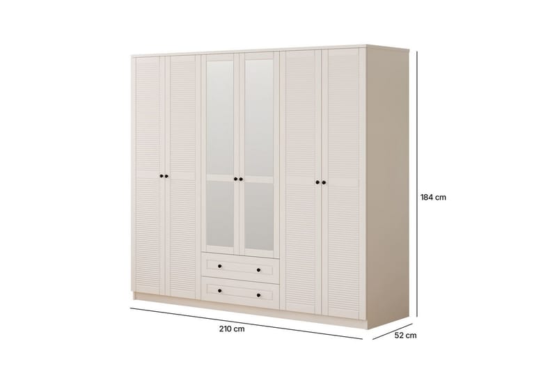 Savon Garderobsskåp 210x184 cm - Matt Vit - Förvaring - Skåp - Garderobsskåp