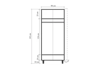 Selalesi Garderobsskåp 90x192 cm - Förvaring - Skåp - Garderobsskåp
