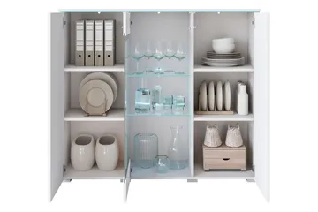 Sherie Vitrinskåp 120x104 cm - Svart - Förvaring - Skåp - Vitrinskåp