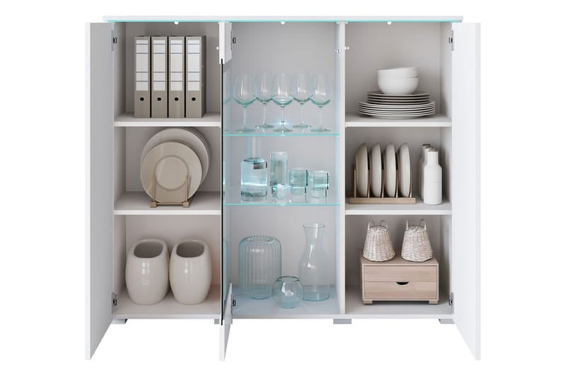 Sherie Vitrinskåp 120x104 cm - Svart - Förvaring - Skåp - Vitrinskåp