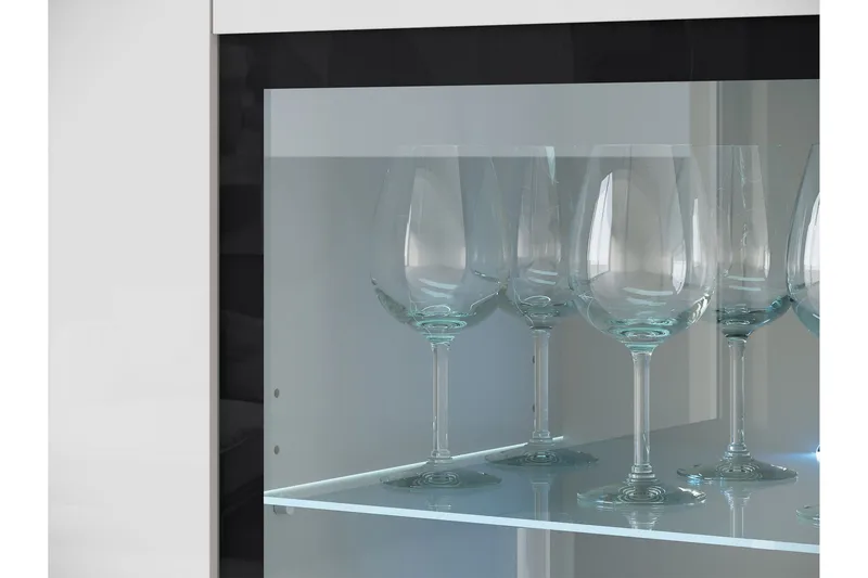 Sherie Vitrinskåp 120x104 cm - Vit - Förvaring - Skåp - Vitrinskåp