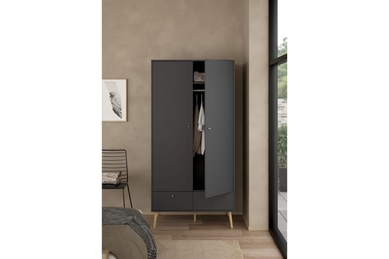 Shinta Garderobdsskåp 99x200 cm - Grå - Förvaring - Sko- & klädförvaring - Skoförvaring - Skoskåp