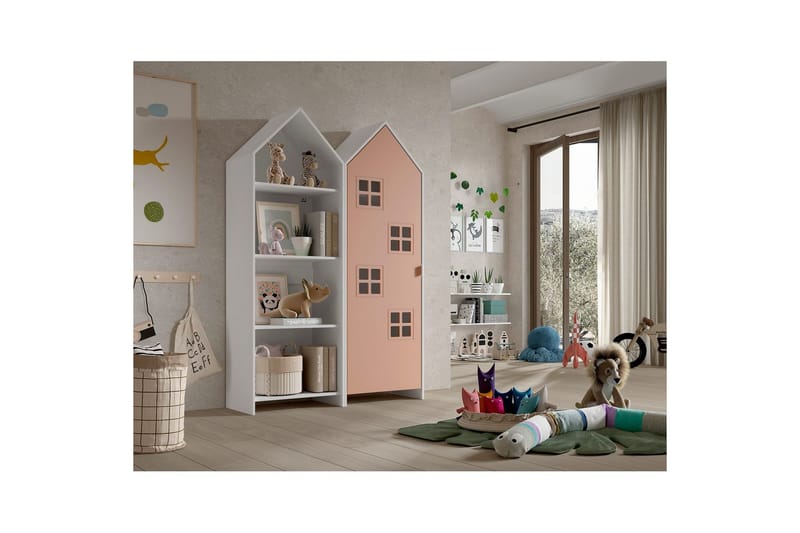 Skåp Casami Brygge 2-delad med 1 dörr Rosa - Rosa - Förvaring - Skåp - Garderobsskåp