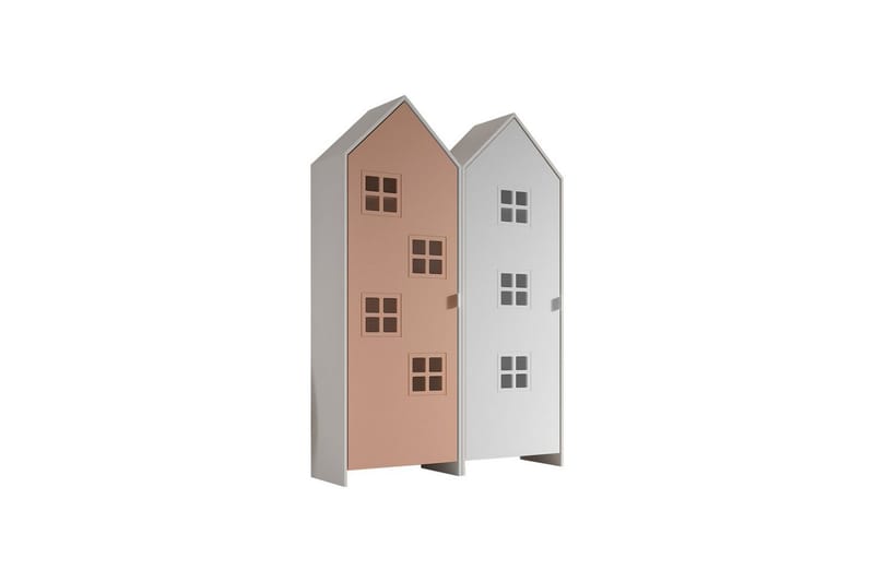 Skåp Casami Brygge 2-delad med 2 dörrar Rosa/Vit - Rosa/Vit - Förvaring - Skåp - Garderobsskåp