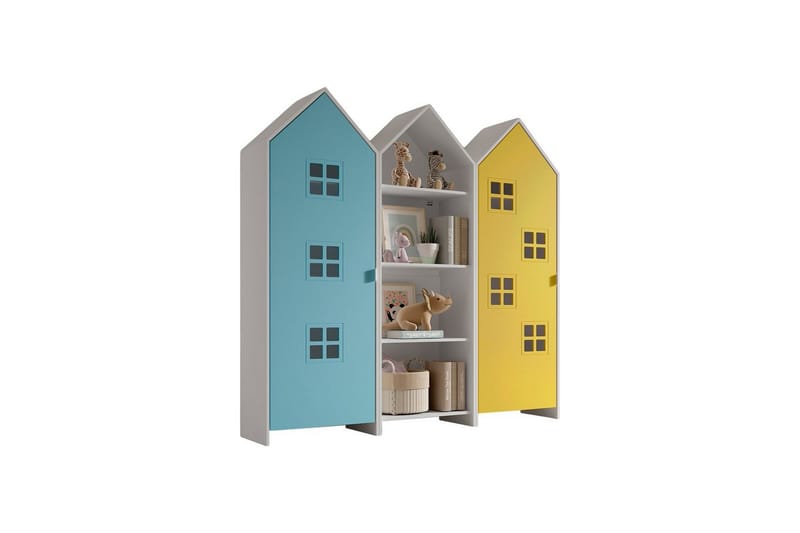 Skåp Casami Brygge 3-delad med 1 öppen enhet Gul/Blå, Gul/Blå