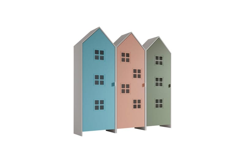 Skåp Casami Brygge 3-delad med 3 dörrar Rosa/Blå/Grön, Rosa/Blå/Grön