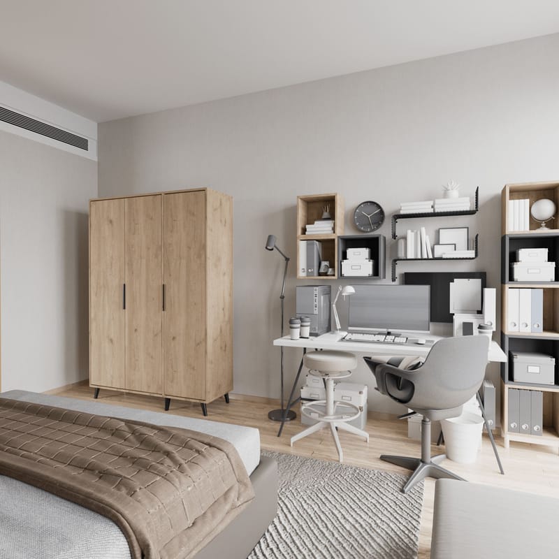 Sorav Garderob 120x192 cm - Ek - Förvaring - Skåp - Garderobsskåp