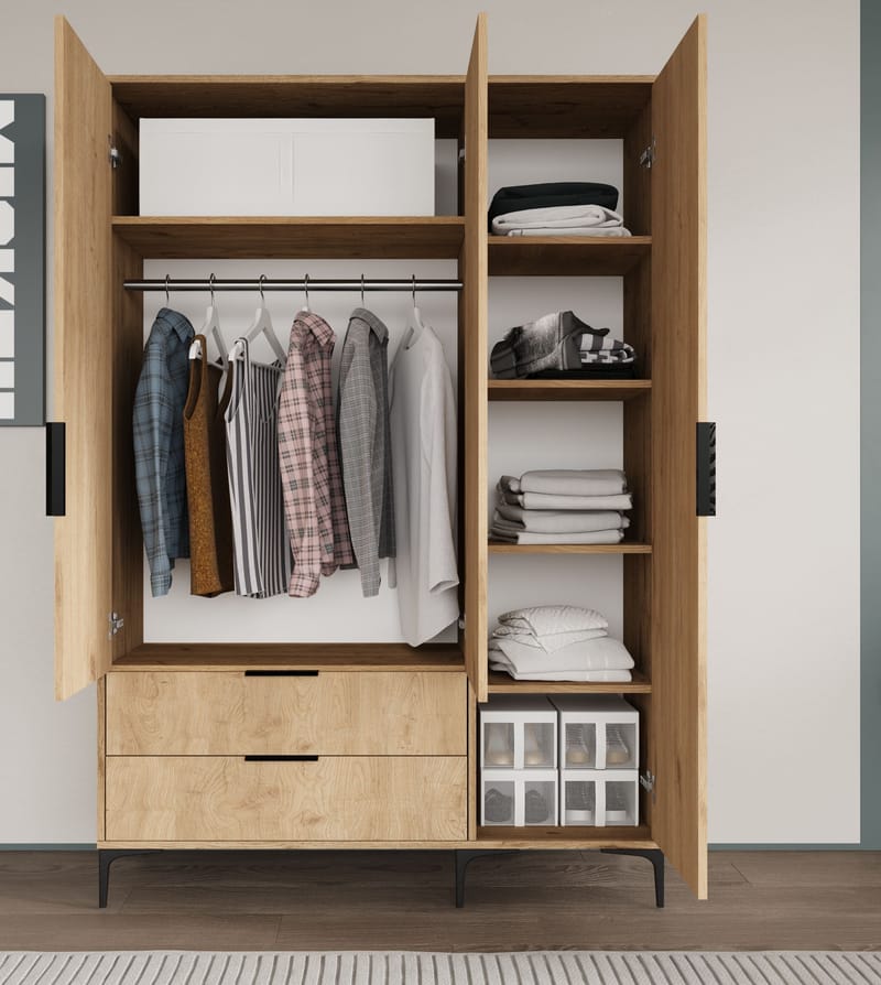 Sorav Garderob 120x192 cm - Ek - Förvaring - Skåp - Garderobsskåp