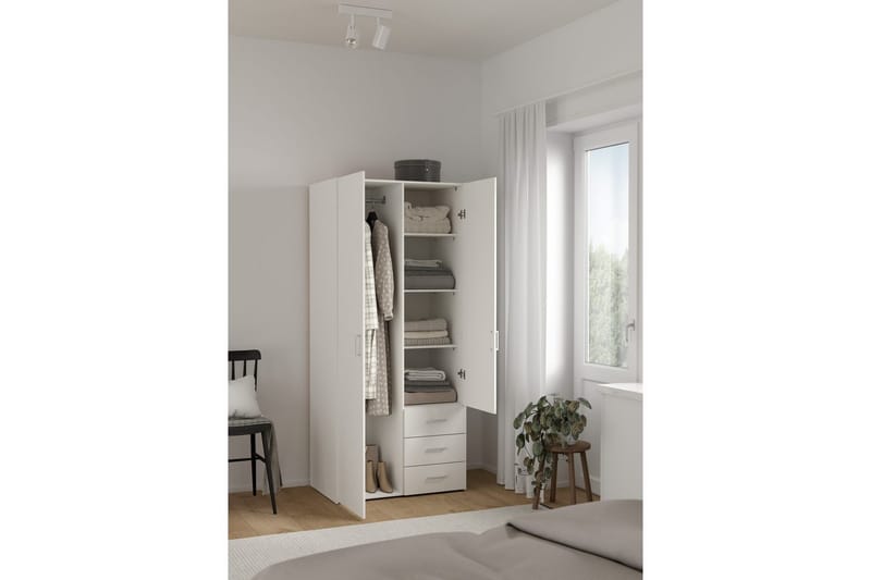 Space Garderobdsskåp 78x175 cm - Vit - Förvaring - Skåp - Garderobsskåp