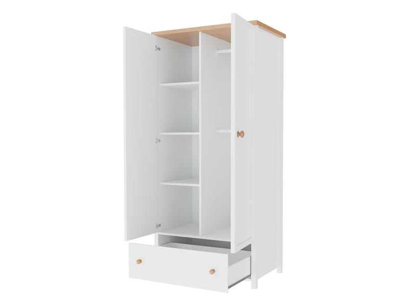 Storys garderob 85x187 cm - Beige, ek - Förvaring - Skåp - Garderobsskåp