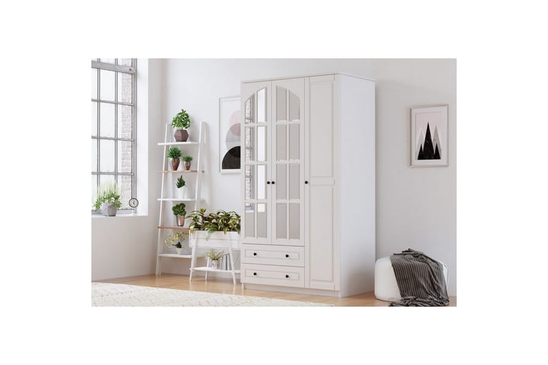 Tavrel Garderobsskåp 105x210 cm - Matt Vit - Förvaring - Skåp - Garderobsskåp