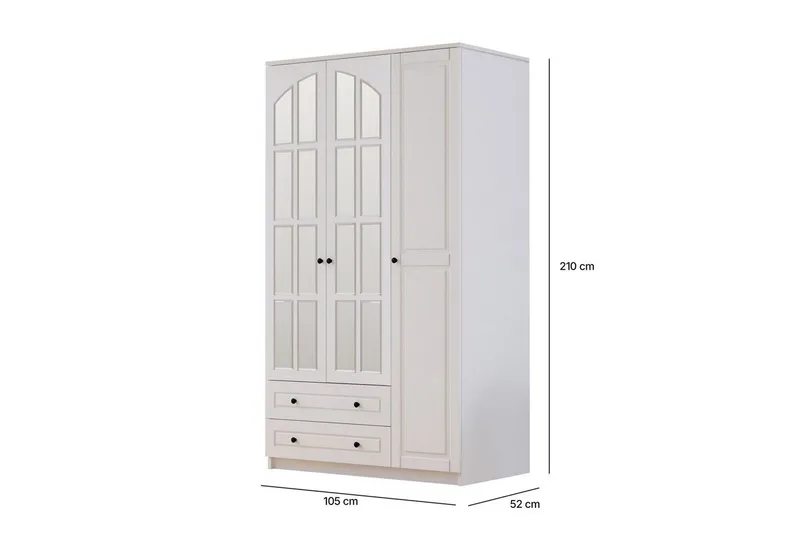 Tavrel Garderobsskåp 105x210 cm - Matt Vit - Förvaring - Skåp - Garderobsskåp